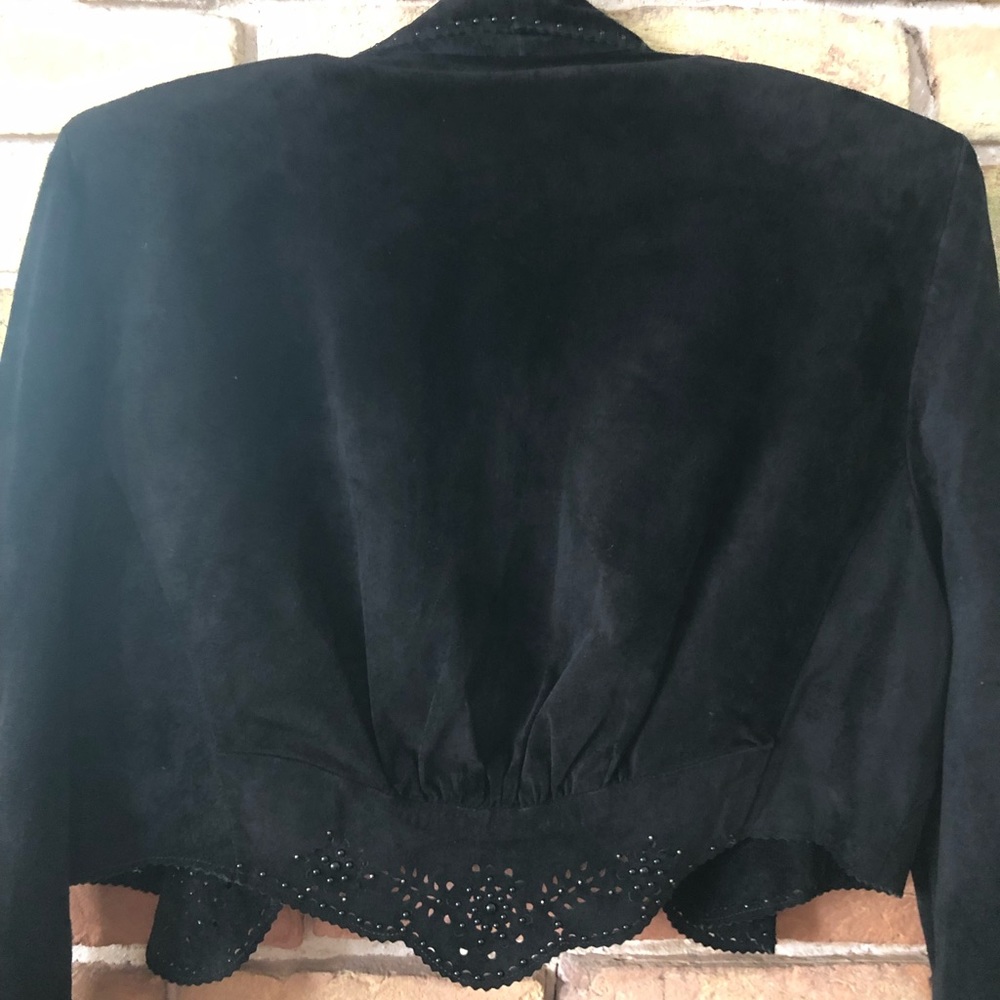 Vintage Rodeo Queen bolero black suede jacket by artist Jan Faulkner - Picture 7 of 10